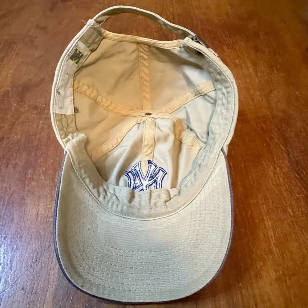 CAP New York Yankees MLB Khaki Dad Hat Adjustable Strapback OSFA Cotton